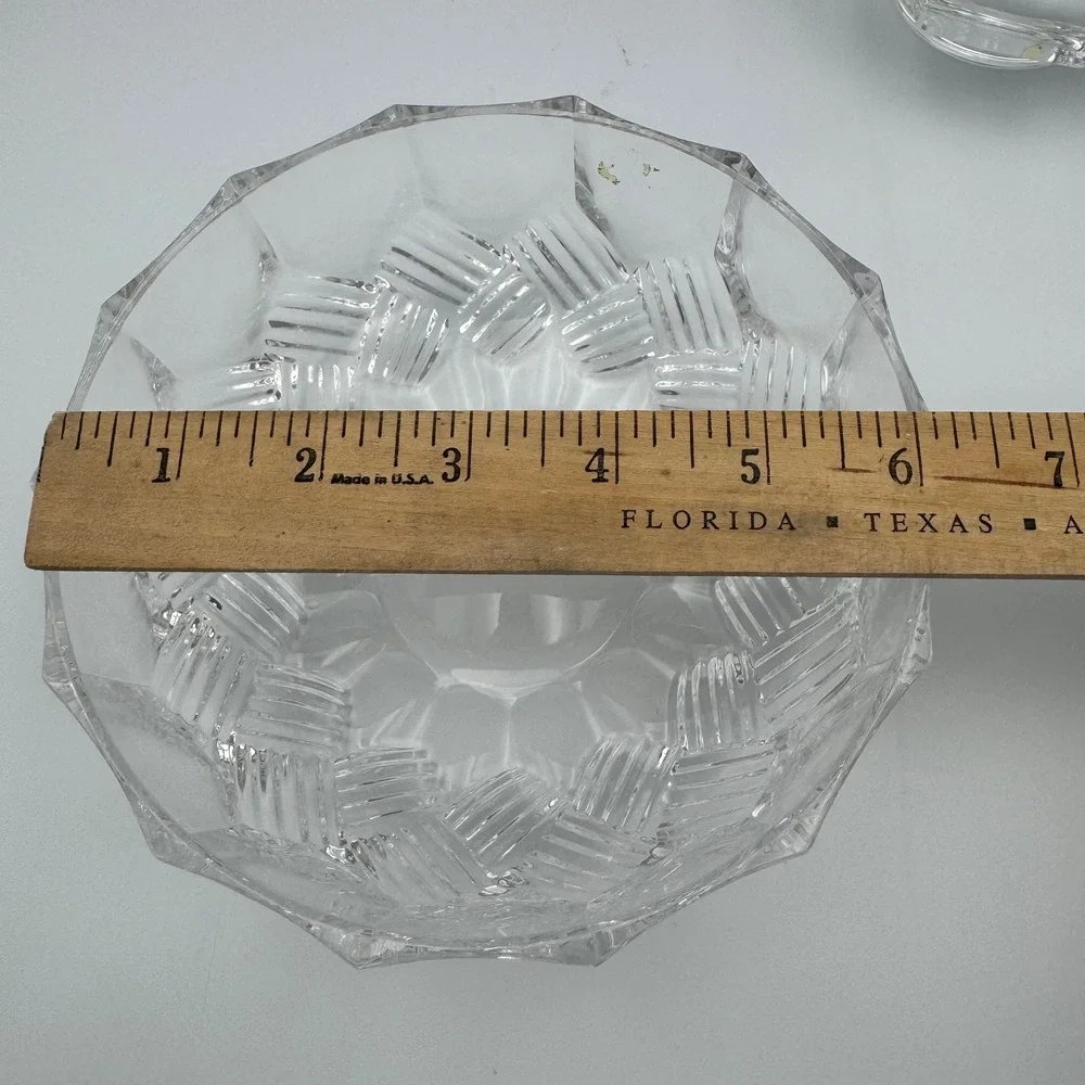 Set of 2 Crystal Glass Bowls Candy Dishes Trinket Dishes Serving‎ Bowls